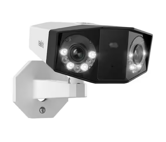 Duo Series Wired PoE Outdoor 4K Dual-Lens Home Security Camera with 180 FOV, Smart Detection Spotlights IP66 Waterproof - 91009962538