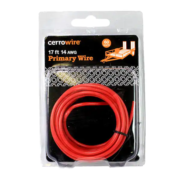 17 ft. 14 Gauge Red Stranded Primary Wire - 9710735