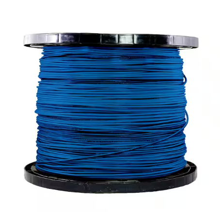 2,500 ft. 12 Gauge Blue Stranded Copper THHN Wire - 91000016478