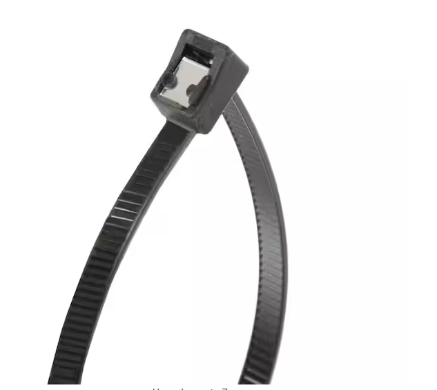 8 in. Self Cutting Cable Tie Black 50lb (50-Pack) Case of 10 - 91002591842