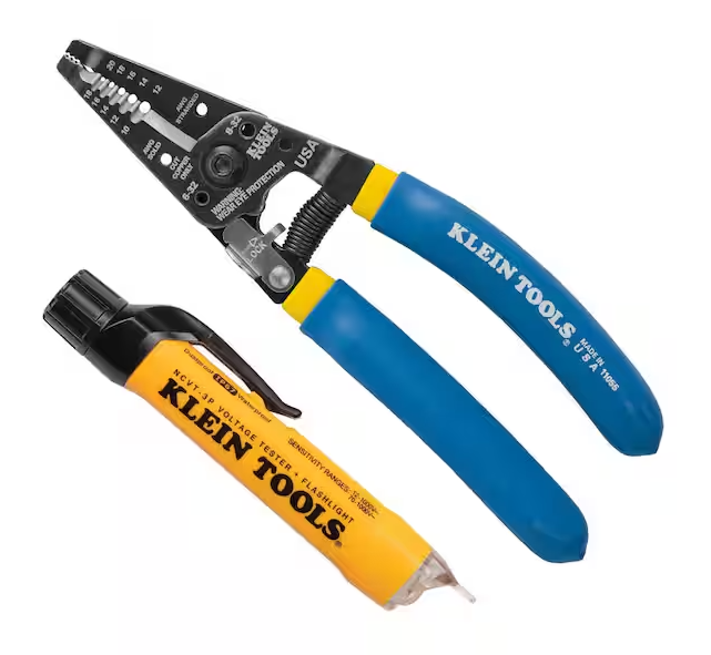 2-Piece Voltage Tester and Wire Stripper Tool Set