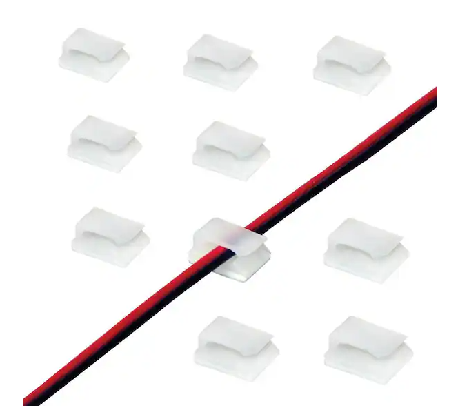 LED Tape Lighting 12 Volt Power Wire Support Clips (10-Pack)