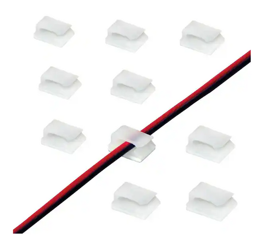 LED Tape Lighting 12 Volt Power Wire Support Clips (10-Pack)