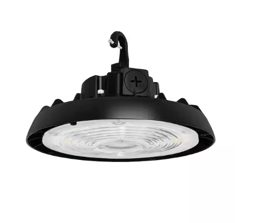 12.8 in. Integrated LED UFO High Bay Light Fixture Black Garage Light, Up to 33600 Lumens 4000K/5000K, 0-10V Dimmable - 91010680547