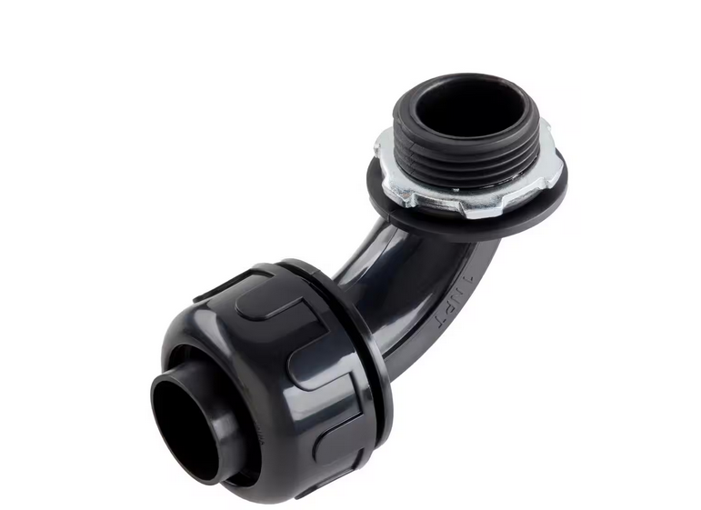 (1-Pack) 2 in. Dia. Black Liquid Tight Non Metallic Electrical PVC Conduit Elbow Fitting Connector- 91011866131