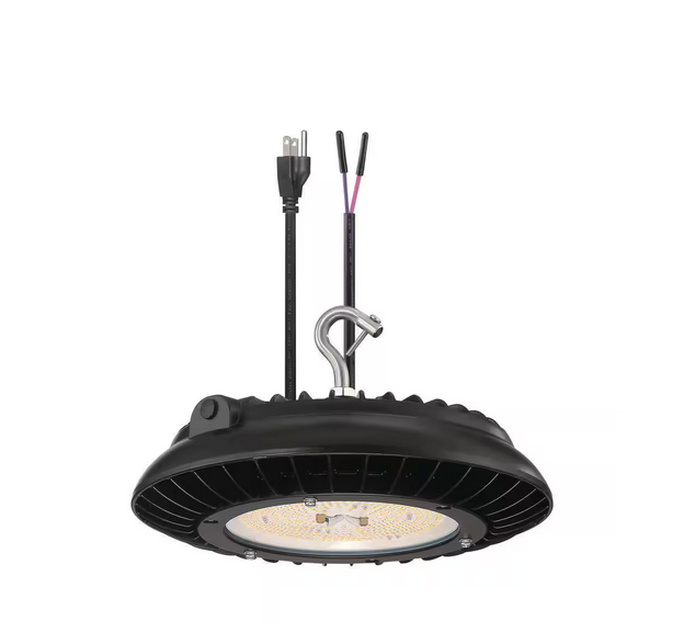 11 in. 150-Watt Equivalent Black Vegetative Round Integrated LED Plant Grow Light - 91008824735