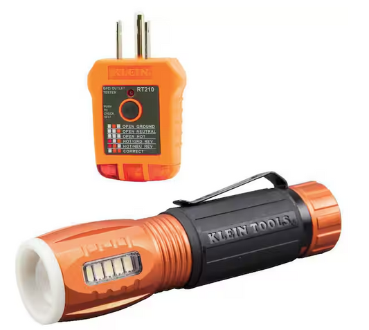 LED Flashlight with Worklight and GFCI Receptacle Tester Tool Set