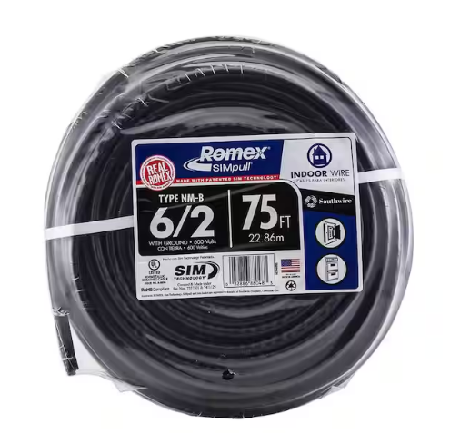 75 ft. 6/2 Stranded Romex SIMpull CU NM-B W/G Wire - 91000541551