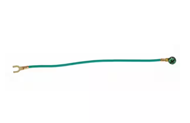 8 in. Grounding Pigtail 12 AWG Green Stranded Wire with #10 Fork/#10 Ring and Screw (25 per Bag)