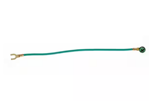8 in. Grounding Pigtail 12 AWG Green Stranded Wire with #10 Fork/#10 Ring and Screw (25 per Bag)