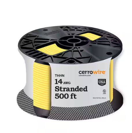 500 ft. 14 Gauge Yellow Stranded Copper THHN Wire - 9232146