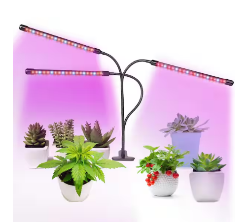 30-Watt Indoor Full Spectrum LED Grow Light Color Changing Light with Adjustable Tripod Stand, Bright White (5-Heads) - 91006242899