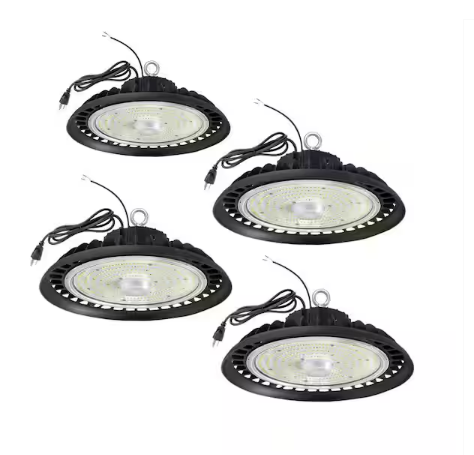 12in.600-Watt Equivalent Integrated LED Dimmable Black High Bay Light,5000K Daylight UFO High Bay Light 28000Lm 3Pack - 91011140593