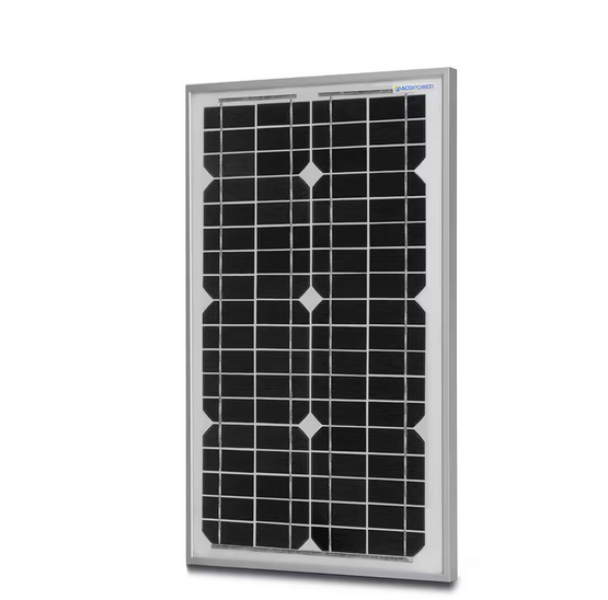 30-Watt 12-Volt Mono Solar Panel, Compatible with Portable Chest Fridge Freezer Cooler - 91006331136