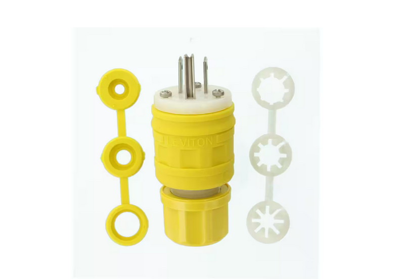 15 Amp 125-Volt Wetguard Straight Blade Grounding Plug, Yellow - 91000050149
