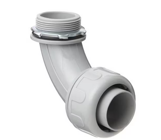 (100-Pack) 1/2 in. Dia Liquid Tight Non Metallic Electrical PVC Conduit 90-Degree Angle Fitting Connector - 91005068893