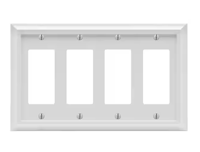 Deerfield 4 Gang Rocker Composite Wall Plate - White - 91004457728