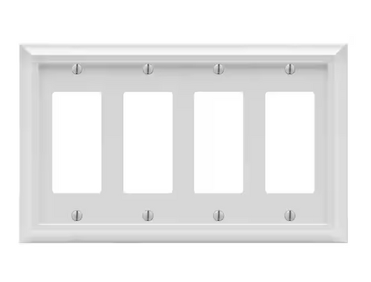 Deerfield 4 Gang Rocker Composite Wall Plate - White - 91004457728