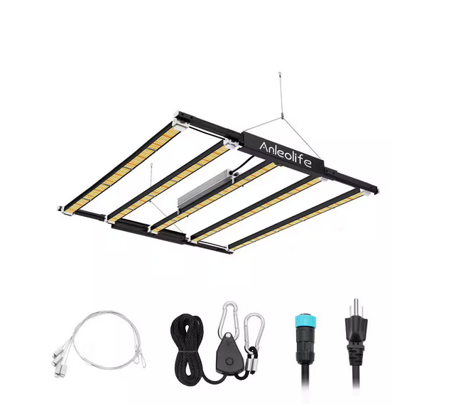 42 in. Black 730-Watt Full Spectrum Rectangular Indoor Stretchable LED Grow Light Cool White with Samsung Diodes Lamp - 91010190560