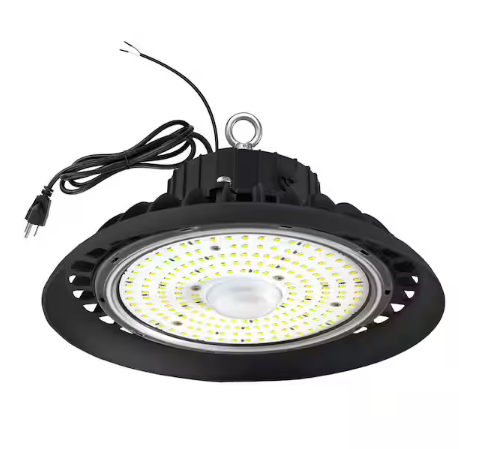 10 in. 300-Watt Equivalent Integrated LED Dimmable Black High Bay Light, 5000K, 16000 Lumens - 91011586206