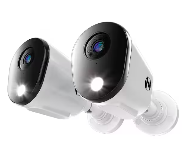 4K Wired Indoor/Outdoor Spotlight Security Cameras with 2-Way Audio (2-Pack) - 91011542388