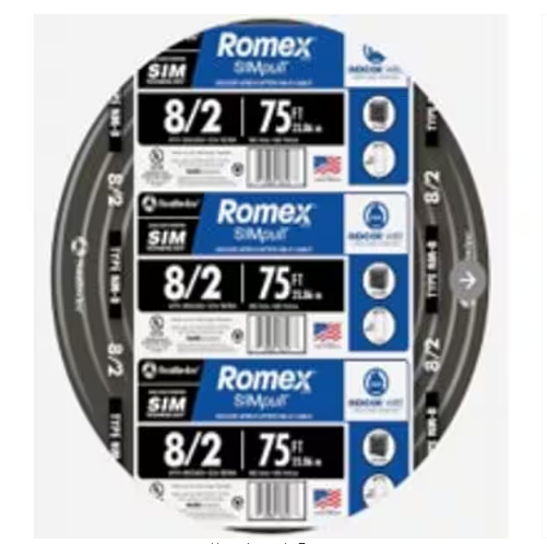 75 ft. 8/2 Stranded Romex SIMpull CU NM-B W/G Wire - 91000541639