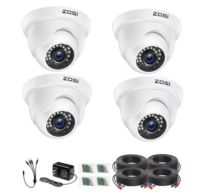 Wired 1080p White Indoor Dome TVI Security Camera Compatible for TVI DVRs - 91006107032