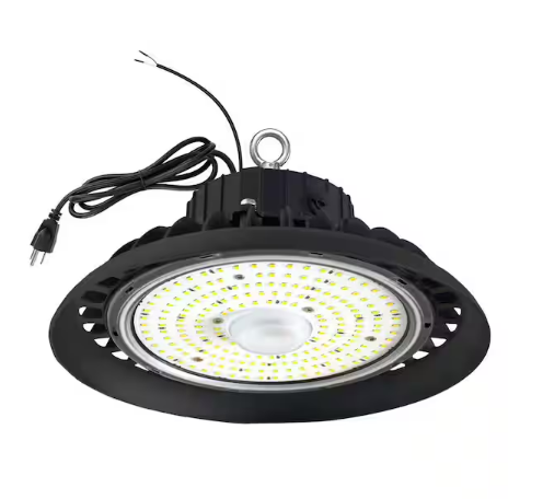 10 in. 300-Watt Equivalent Integrated LED Dimmable Black UFO High Bay Light, 5000K Commercial Bay Light ETL Listed - 91011983089