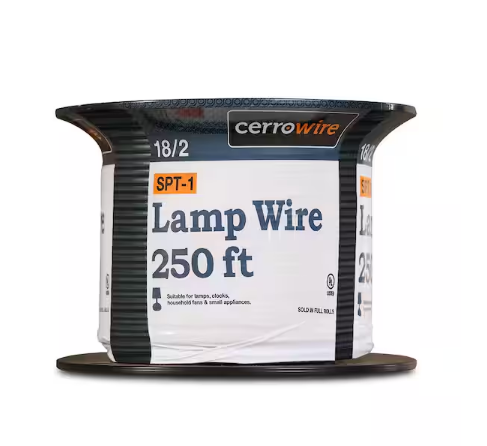 250 ft. 18/2 Black Stranded SPT-1 Copper Lamp Wire - 9278130