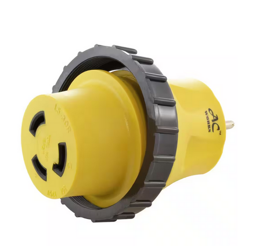 RV/ Marine Adapter Regular Household 15 Amp Plug to 30 Amp RV/Marine L5-30R Female Connector