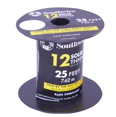 25 ft. 12 White Solid CU THHN Wire - 91002352606