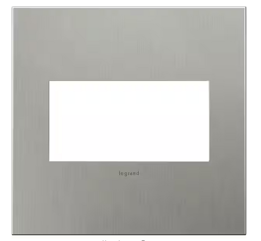 adorne 2 Gang Decorator/Rocker Wall Plate, Brushed Stainless Steel (1-Pack) - 9880901