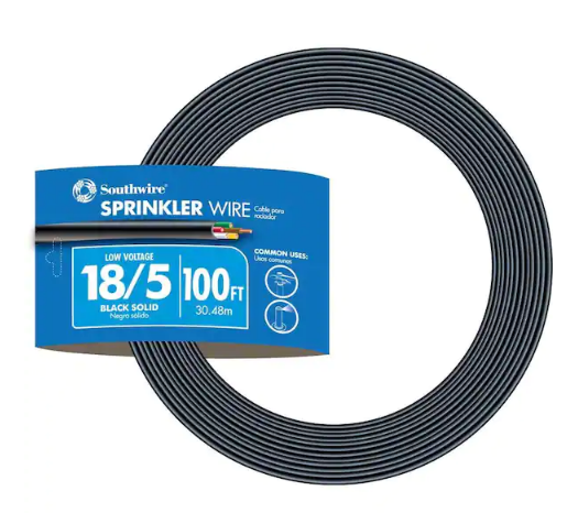 100 ft. 18/5 Black Solid UL Burial Sprinkler System Wire - 9881864