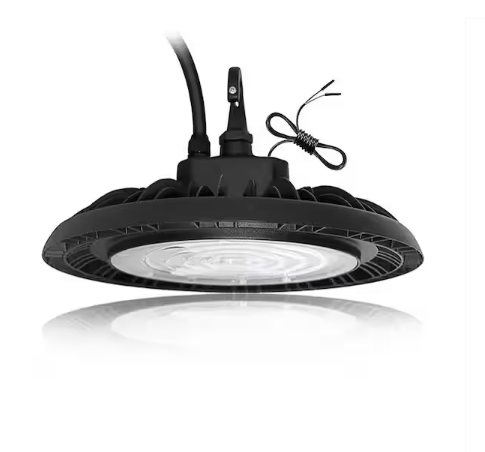 UFO 1ft 300-Watt Equivalent Integrated LED Non Dimmable Black High Bay Light, 5000K, (1 Pack) - 91006417386