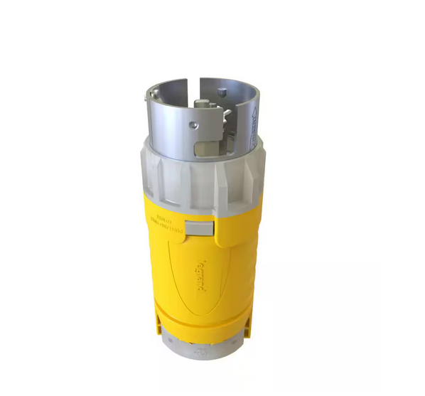 Pass and Seymour TurnLok 50 A Corrosion-Resistant 125-Volt/250-Volt 3-Pole 4-Wire Locking Plug, Yellow (1-Pack) - 91012191918