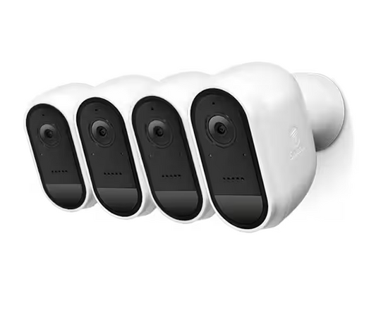 Refurbished Wire-Free Cam Battery Wireless Indoor/Outdoor Standard Security Camera with Face Recognition, White (4-Pack) - 91008716494