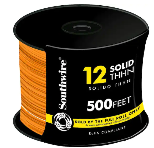 500 ft. 12 Orange Solid CU THHN Wire - 9901613