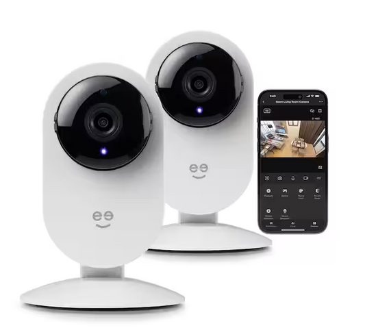 Glimpse 1080p HD Smart Camera - Indoor Home Security Camera - No Hub Required - Motion Detection Camera (2-Pack) - 91010863629