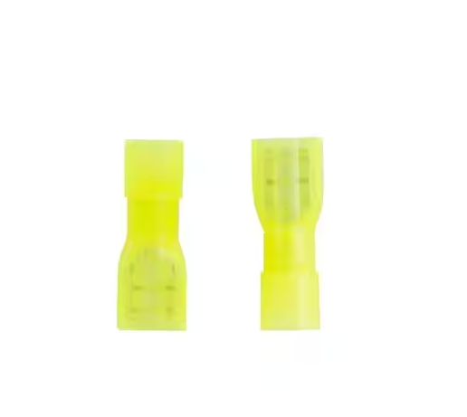 12 -10 AWG 0.25 in. Tab Female Fully-Insulated Disconnect, Yellow (10-Pack) - 9300741
