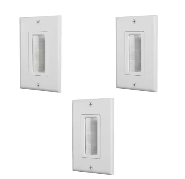 White 1-Gang 1-Decorator/Rocker/1-Duplex Wall Plate (3-Pack) - 91003288650