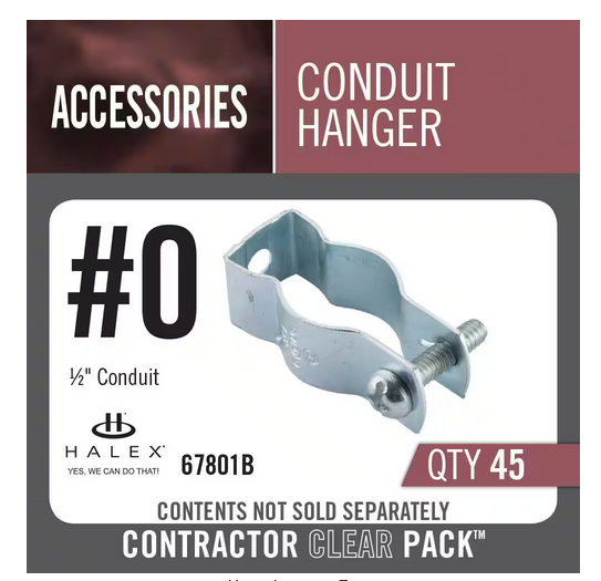 3/8 in. - 1/2 in. Conduit and Pipe Hangers (45-Pack) - 91001685772