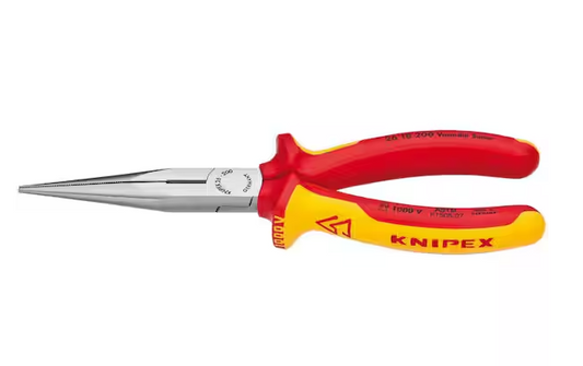 Heavy Duty Forged Steel 8 in. Long Nose Pliers with 61 HRC Cutting Edge and 1,000-Volt Insulation