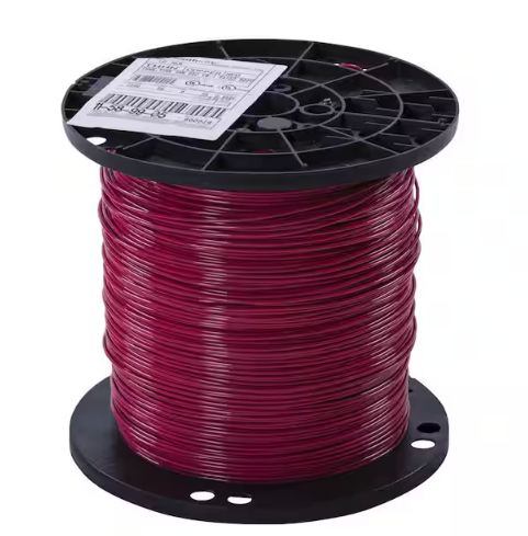 2500 ft. 12 Red Solid CU THHN Wire - 91001360906