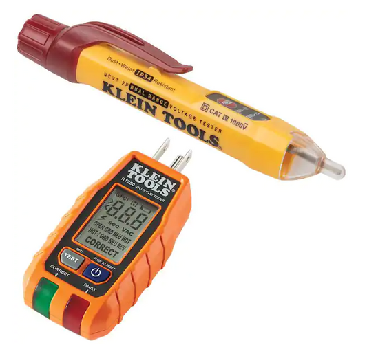 Dual Range Non-Contact Voltage Tester and GFCI Receptacle Tester with LCD Tool Set - 91009478753