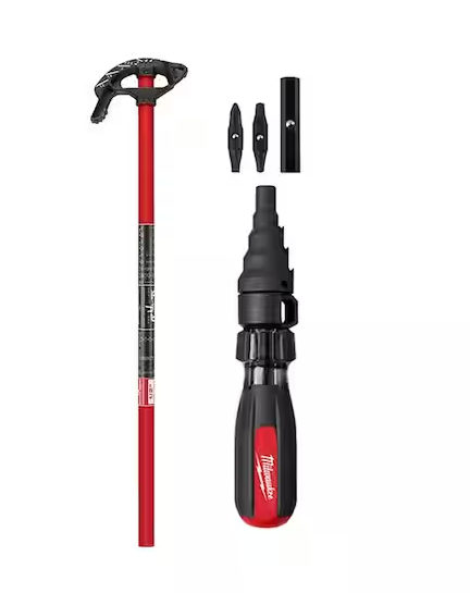 1/2 in. EMT Iron Conduit Bender Head with Handle and 7-in-1 Conduit Reaming Multi-Bit Screwdriver