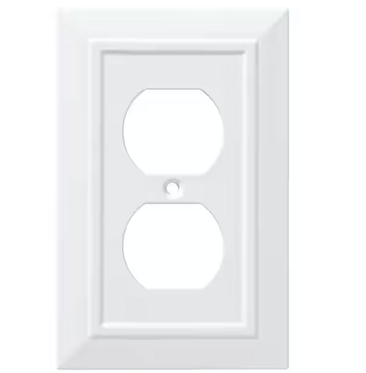 Classic Architecture Pure White Antimicrobial 1-Gang Duplex Wall Plate (4-Pack) - 91006886183