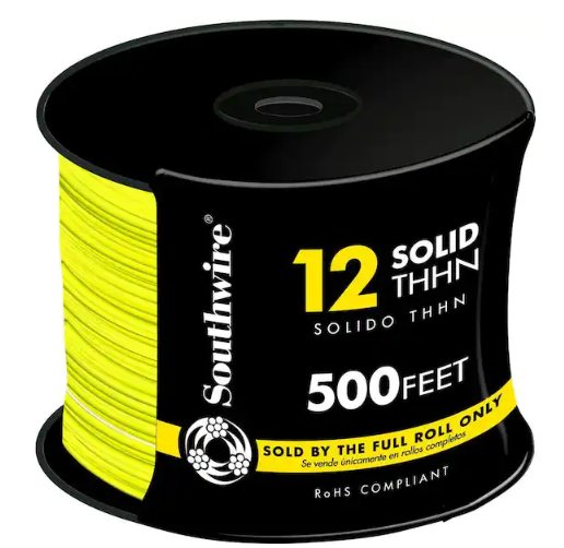 500 ft. 12 Yellow Solid CU THHN Wire - 9342602