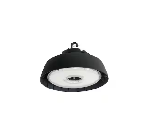 600-Watt Equivalent 200-Watt Black Integrated LED Round High Bay UFO Light Fixture Cool White - 91004452784