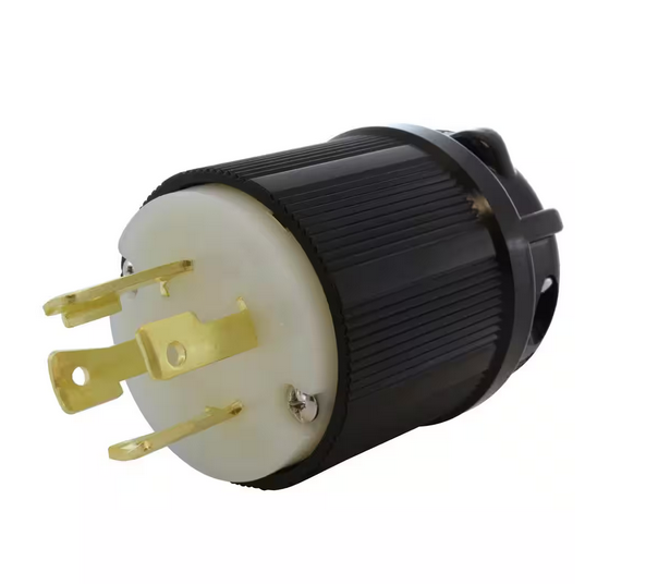 NEMA L16-30P 3-Phase 30A 480V 4-Prong Locking Male Plug in Black with UL, C-UL Approval - 91007935514