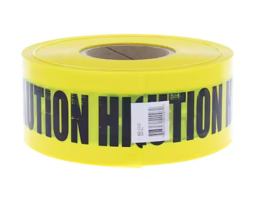 3 in. x 1,000 ft. Barricade Tape Caution High Voltage, Yellow - 91004148081